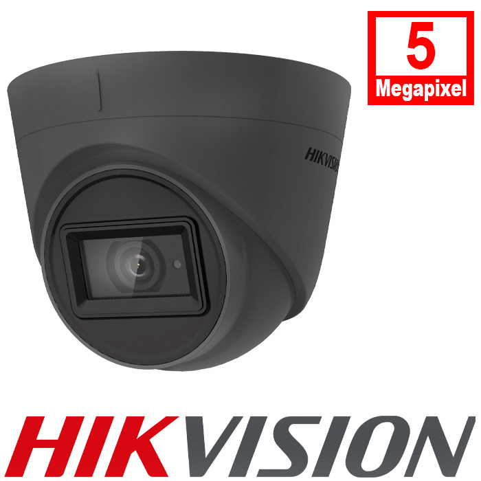 Hikvision DS-2CE78H0T-IT3FS/GREY Turret Camera 5MP 4in1 Built in Audio AOC 40m IR