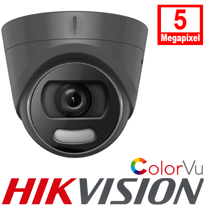 Hikvision DS-2CE72HFT-F/GREY 5MP GREY 4in1 ColorVu Turret Camera 20m IR