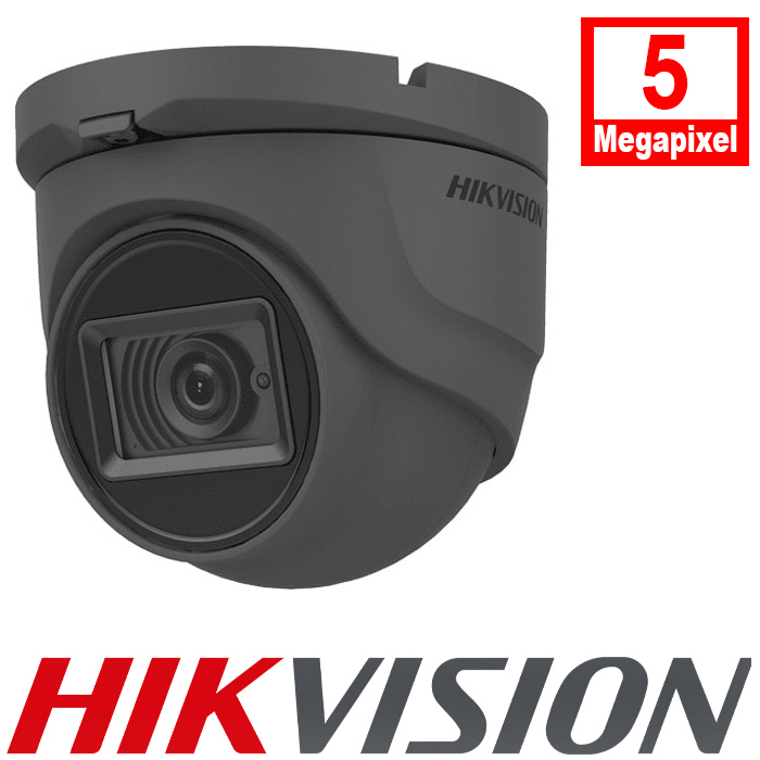 Hikvision DS-2CE76H0T-ITMFS/GREY Turret Camera 5MP 30m IR Built in Audio AOC