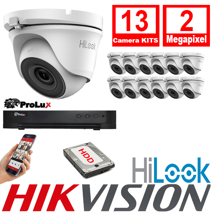 13xTHC-T120-MC- PXD-8216-HYK4MP HiLook By Hikvision CCTV Kits 13xCameras 2.8mm 2MP Turret Camera 20m IR Prolux DVR 16CH 4MP – 13xTHC-T120-MC- PXD-8216-HYK4MP