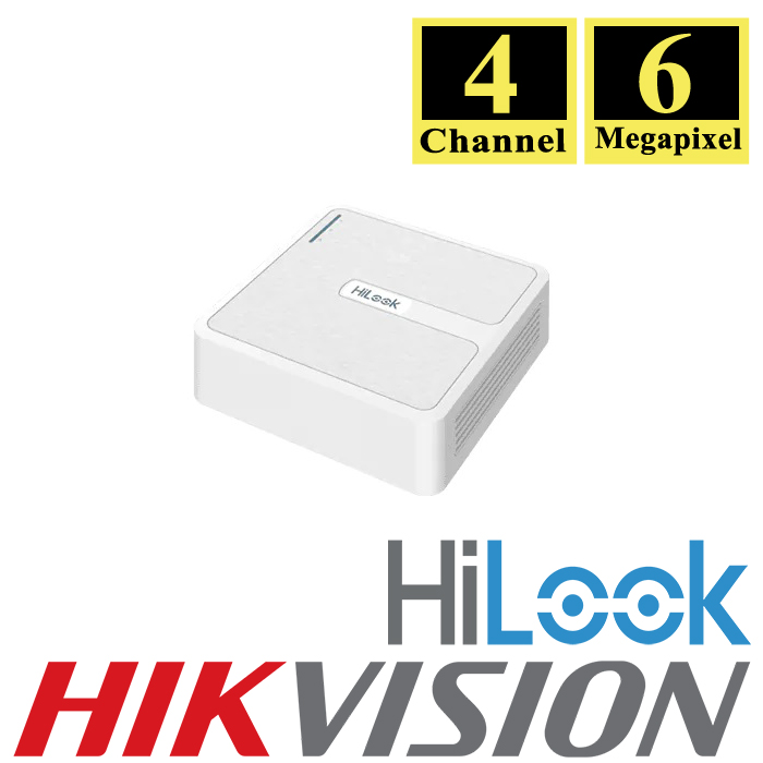 HiLook 4 Channel Mini 1U PoE NVR-104H-D4P Hilook By Hikvision 4 Ch 6MP NVR-104H-D/4P Mini 1U PoE